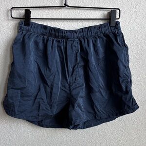 QUINCE 100% Washable Silk Boxer in the Color Indigo sz Small